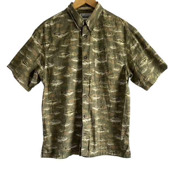 Columbia Men’s‎ Size Medium Fishing Hunting Short Sleeve Button Up Shirt - Picture 1 of 7